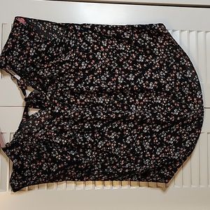 Bundle 3 for $10 LC LAUREN CONRAD TIE BACK BLACK FLORAL TOP